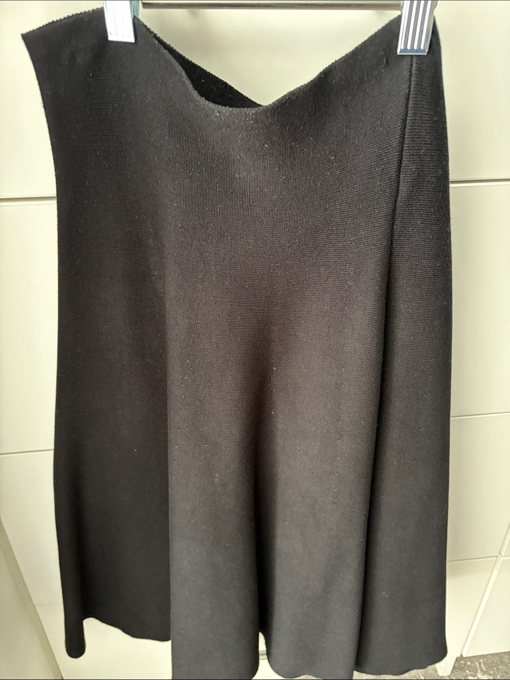 Black Knit A-Line Skirt